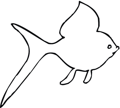 Goldfish Outline Coloring Page